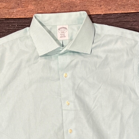 Brooks Brothers Regent Button Down Suit Dress Long Sleeve Green Shirt - Picture 2 of 6